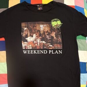 ZARA Women's Beverly Hills 90210 Weekend Plan Graphic T-Shirt Black Size S